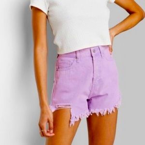 Purple Cut Off Shorts